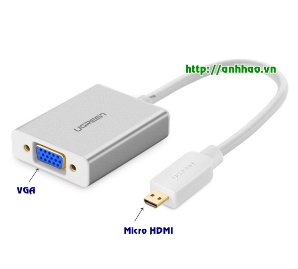 Cáp chuyển đổi Micro HDMI to VGA chính hãng ugreen 40222 giá tốt tại Ánh Hào